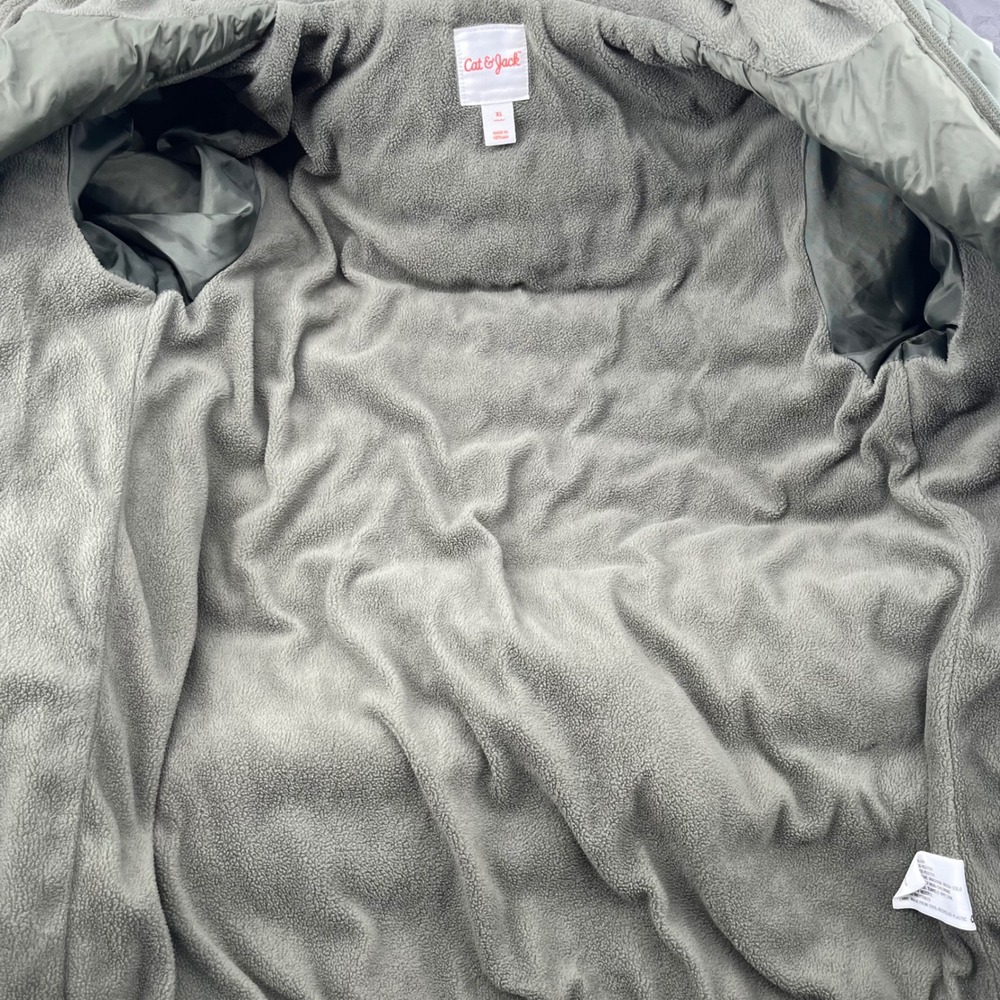 Cat & Jack‎ Kids Quilted Hooded Jacket Green Puffer Winter Warm Size XL - Picture 5 of 10